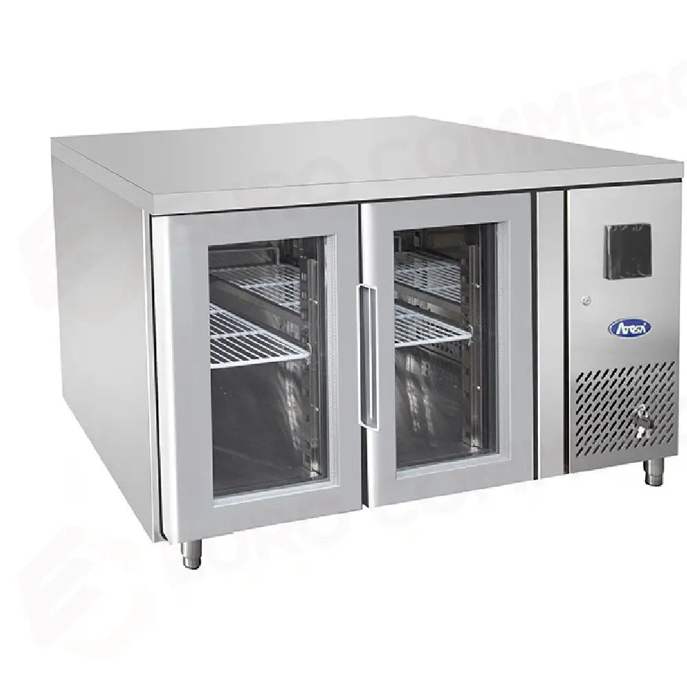 TAVOLO REFRIGERATO ATOSA 700 TN - 2 PORTE IN VETRO - GN 1/1 - EPF3721-GR-304T - ATOSA