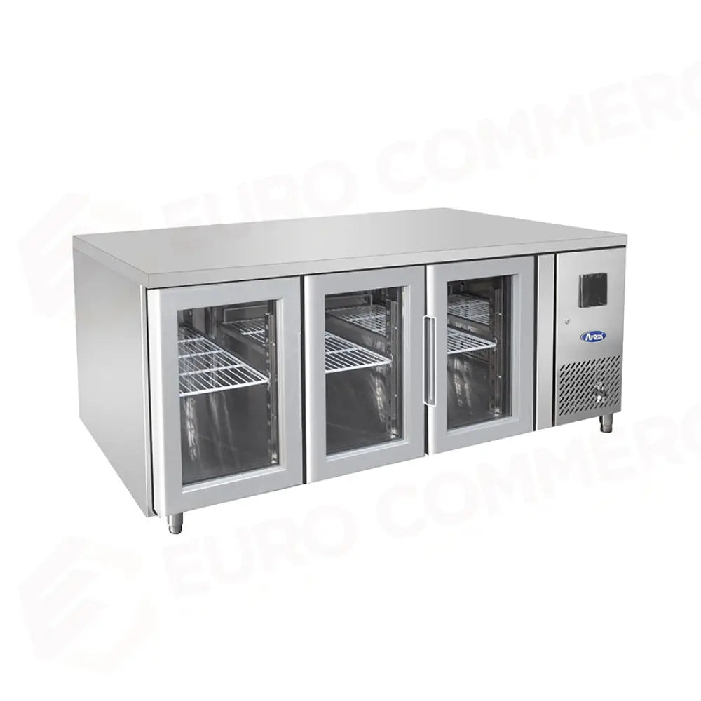 TAVOLO REFRIGERATO ATOSA 700 TN - 3 PORTE IN VETRO - GN 1/1 - EPF3731-GR-304T