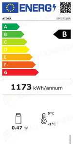 TAVOLO REFRIGERATO ATOSA 700 TN - 3 PORTE IN VETRO - GN 1/1 - EPF3731-GR-304T