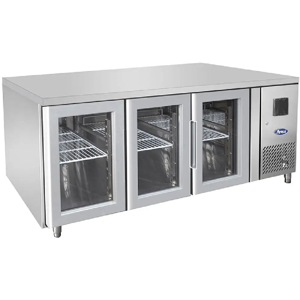 TAVOLO REFRIGERATO ATOSA 700 TN - 3 PORTE IN VETRO - GN 1/1 - EPF3731-GR-304T - ATOSA