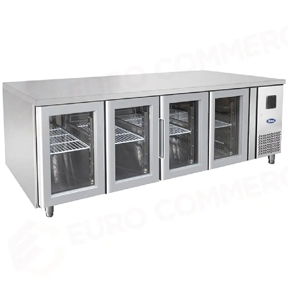 TAVOLO REFRIGERATO ATOSA 700 TN - 4 PORTE IN VETRO - GN 1/1 - EPF3741-GR-304T - ATOSA