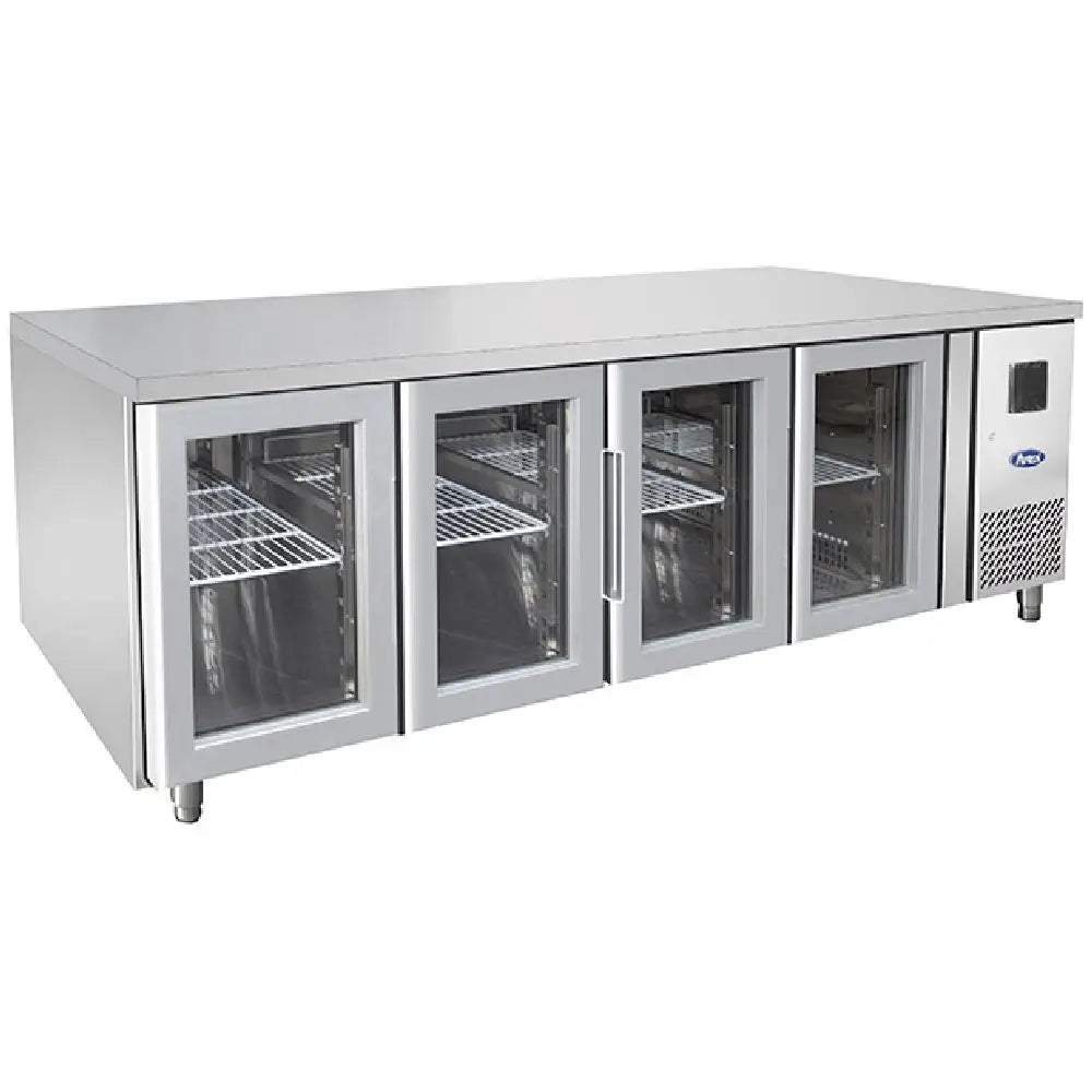 TAVOLO REFRIGERATO ATOSA 700 TN - 4 PORTE IN VETRO - GN 1/1 - EPF3741-GR-304T - ATOSA