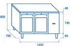 TAVOLO REFRIGERATO GN1/1 (COMANDO REMOTO/PORTAVETRO) +3°/+10°C - QRG 2100SG - COOL HEAD