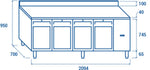 TAVOLO REFRIGERATO GN1/1 (COMANDO REMOTO/PORTAVETRO) +3°/+10°C - QRG 4200SG - COOL HEAD