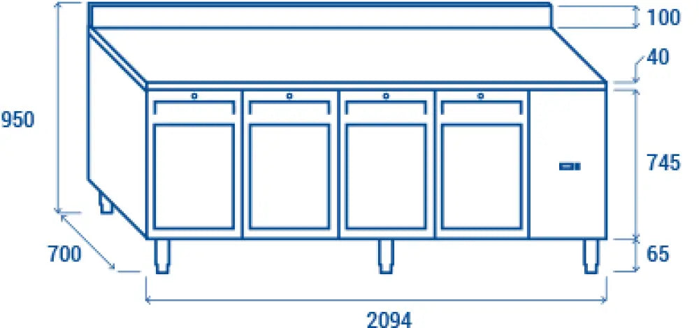 TAVOLO REFRIGERATO GN1/1 (COMANDO REMOTO/PORTAVETRO) +3°/+10°C - QRG 4200SG - COOL HEAD