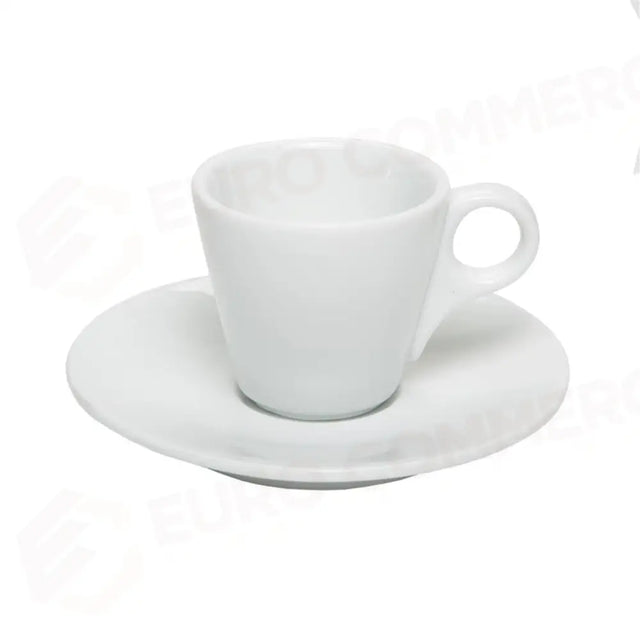 Tasses à café coniques avec soucoupe 8 cl, blanc, pour petit-déjeuner, réf. 761S/2936, lot de 6 - 13740028 - MEDRI
