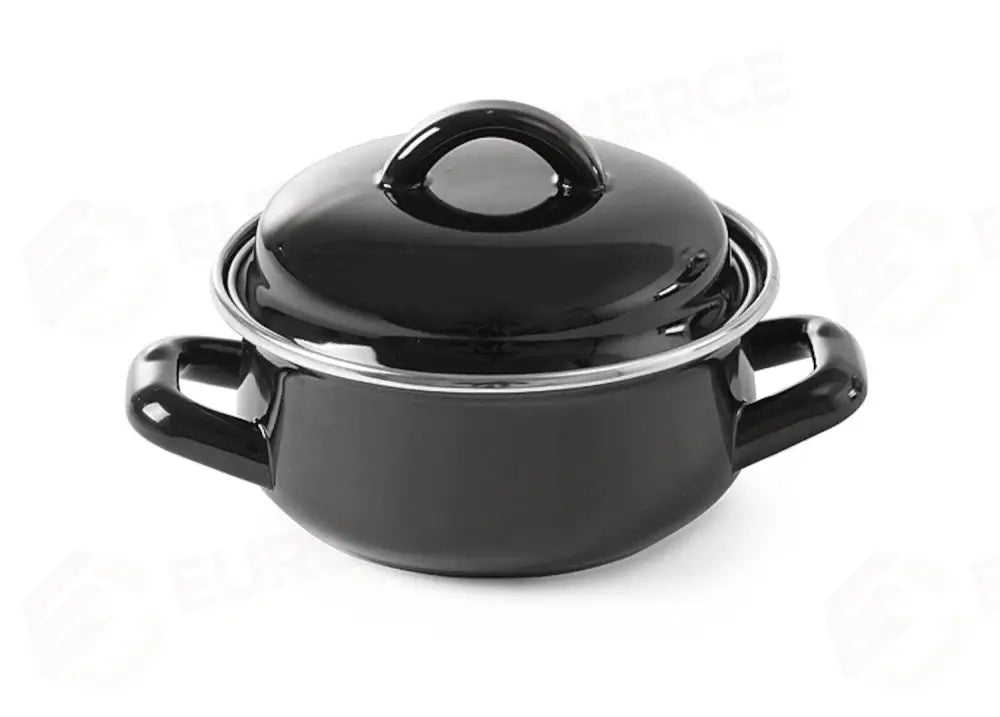 TEGAME PER MINESTRA/SUGO - CON COPERCHIO NERA 0,8L Ø140X(H)110MM - HENDI