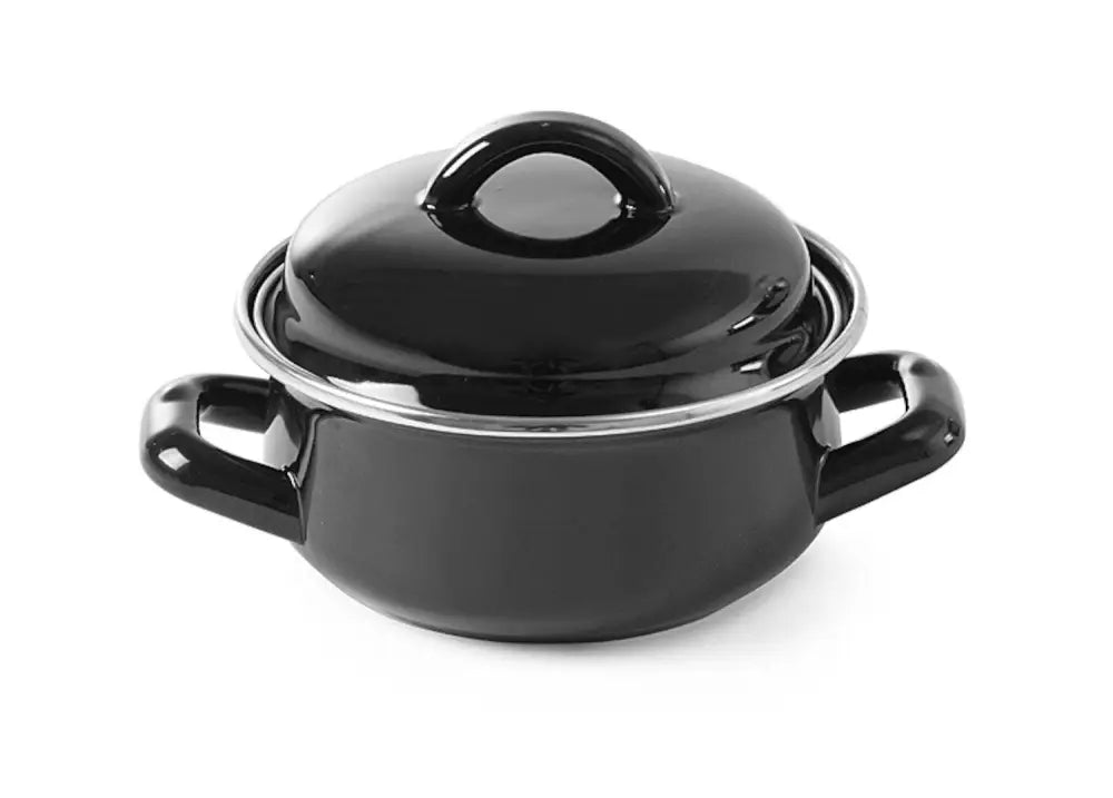 TEGAME PER MINESTRA/SUGO - CON COPERCHIO NERA 0,8L Ø140X(H)110MM - HENDI