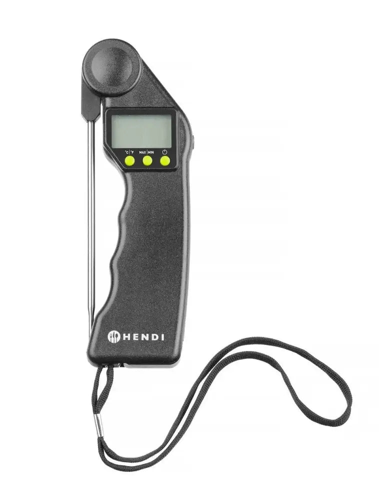TERMOMETRO DIGITALE CON SONDA PIEGHEVOLE NERO 160X55X(H)20MM - HENDI
