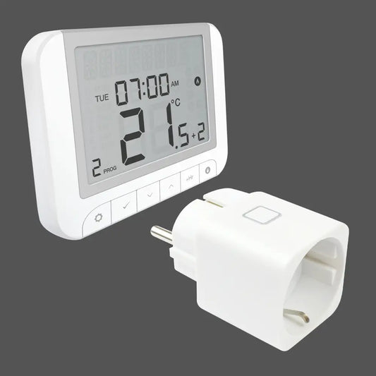TERMOSTATO PER RISCALDAMENTI ELEGANCE BIO - HALLER - Termostato + Presa smart - Riscaldamenti ad Infrarossi