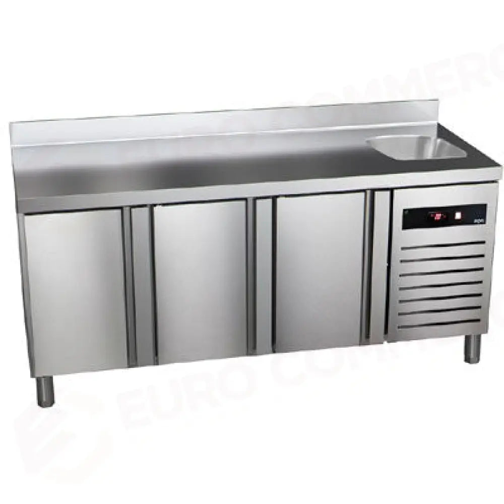 TGN 180 V HC-TAVOLO CONSERVATORE NEGATIVO GN CON LAVELLO INCORPORATO NEL PIANO. (VASCA 330X330X200 MM) - ASPES