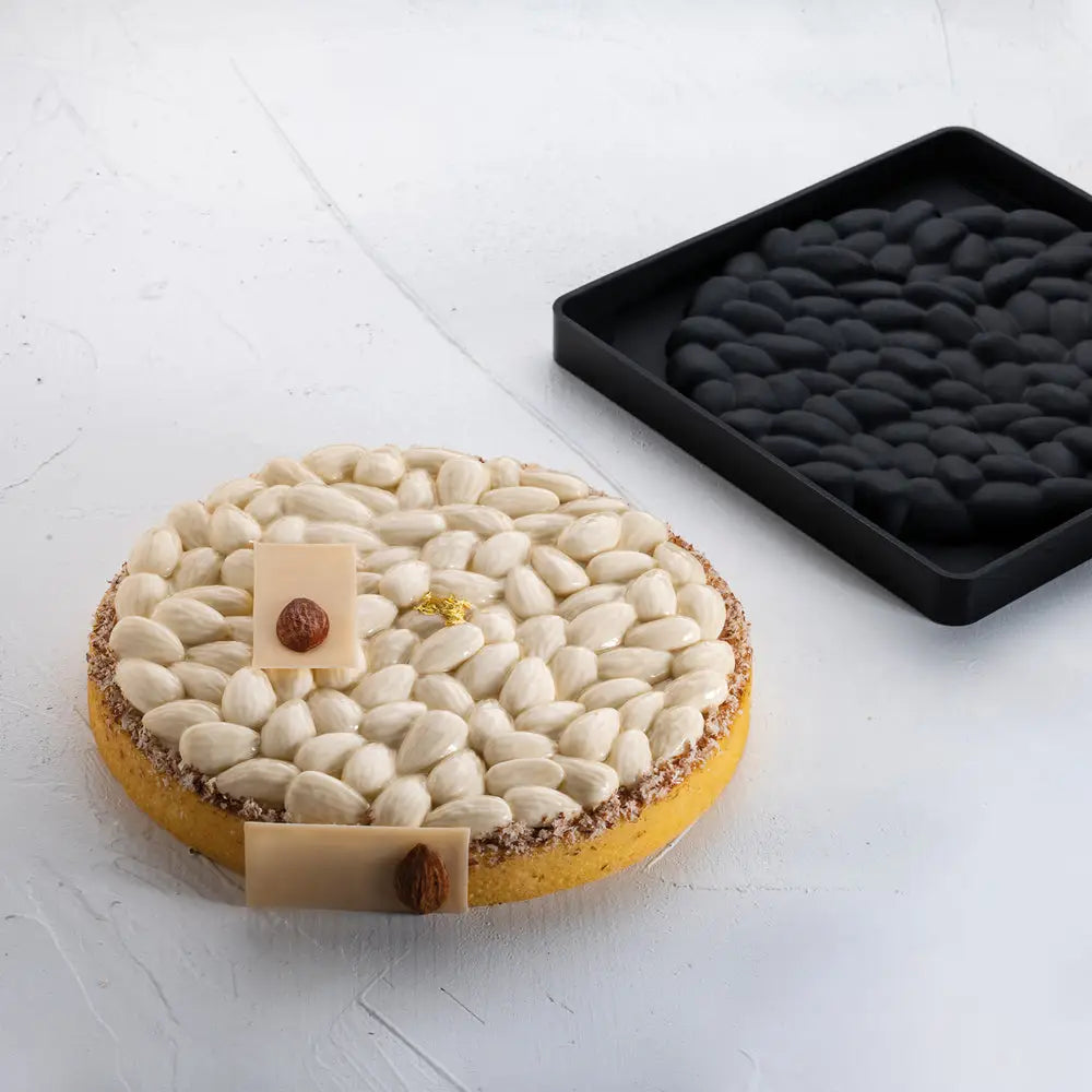 TOP IN SILICONE ALMONDS LAGHI E CARIDI - Ø MM 180X17 H VOL. ~ 295 ML - DIM STAMPO MM 190X190X19 H - TOP26S - PAVONI
