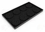 TOP IN SILICONE PER MONOPORZIONI MINI ALMONDS LAGHI E CARIDI - 8 IMPRONTE Ø MM 60X14 H VOL. ~ 28 ML - DIM STAMPO MM