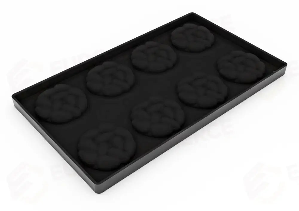 TOP IN SILICONE PER MONOPORZIONI MINI ALMONDS LAGHI E CARIDI - 8 IMPRONTE Ø MM 60X14 H VOL. ~ 28 ML - DIM STAMPO MM