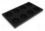 TOP IN SILICONE PER MONOPORZIONI MINI ALMONDS LAGHI E CARIDI - 8 IMPRONTE Ø MM 60X14 H VOL. ~ 28 ML - DIM STAMPO MM