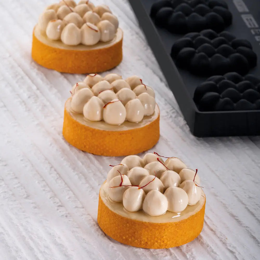 TOP IN SILICONE PER MONOPORZIONI MINI HAZEL LAGHI E CARIDI - 8 IMPRONTE Ø MM 60X18 H VOL. ~ 30 ML - DIM STAMPO MM