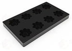 TOP IN SILICONE PER MONOPORZIONI MINI RAVEN LAGHI E CARIDI - 8 IMPRONTE Ø MM 60X23 H VOL. ~ 40 ML - DIM STAMPO MM