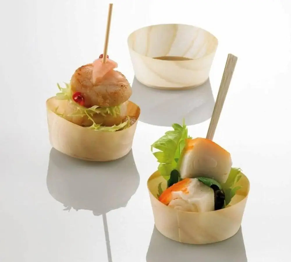 VASCHETTA IN LEGNO NATURALE - Ø4,5X4,3 - S0045.S - LEONE - FINGER FOOD IN LEGNO