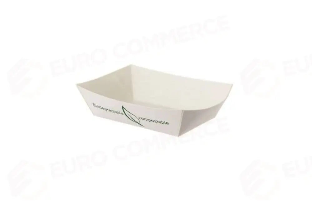 VASCHETTA RETTANGOLARE - STREET FOOD COMPOSTABILE BIANCO - 20.5X16XH 5.5CM - Q4003 - LEONE - MONOUSO BIO