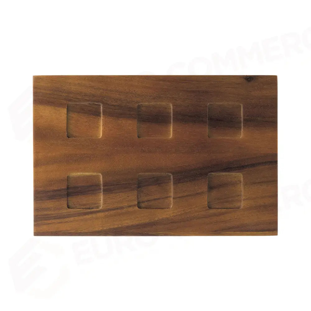 VASS. LEGNO 6 POSTI CM. 28,5X18,8X2,5 NOCE - MOD.03 - ROYALE - PIATTI GOURMET