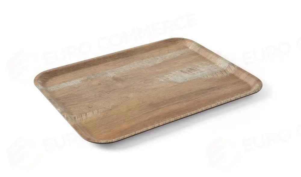 VASSOIO DA SERVIZIO IN MELAMINA CON STAMPA TIPO LEGNO AMERBOX LEGNA 370X530MM - HENDI