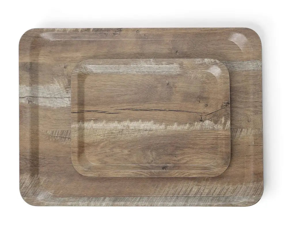 VASSOIO DA SERVIZIO IN MELAMINA CON STAMPA TIPO LEGNO AMERBOX LEGNA 240X340MM - HENDI