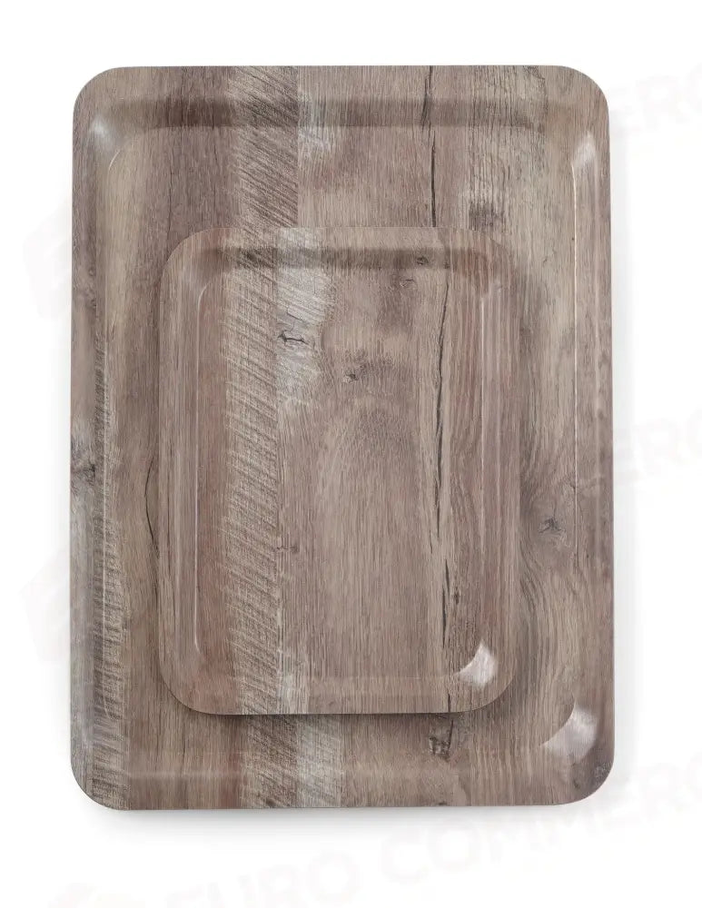 VASSOIO DA SERVIZIO IN MELAMINA CON STAMPA TIPO LEGNO AMERBOX SCURO 370X530MM - 508954