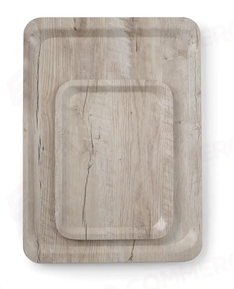VASSOIO DA SERVIZIO IN MELAMINA CON STAMPA TIPO LEGNO AMERBOX SCURO 370X530MM - 508954