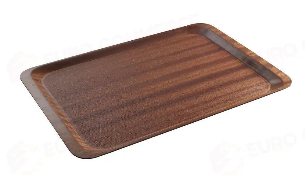 VASSOIO DA SERVIZIO RETTANGOLARE ANTISCIVOLO LAMINATO AMERBOX EURONORM MOGANO 370X530MM - HENDI