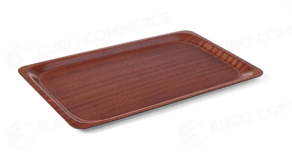 VASSOIO DA SERVIZIO RETTANGOLARE ANTISCIVOLO LAMINATO AMERBOX MOGANO 430X610MM - HENDI