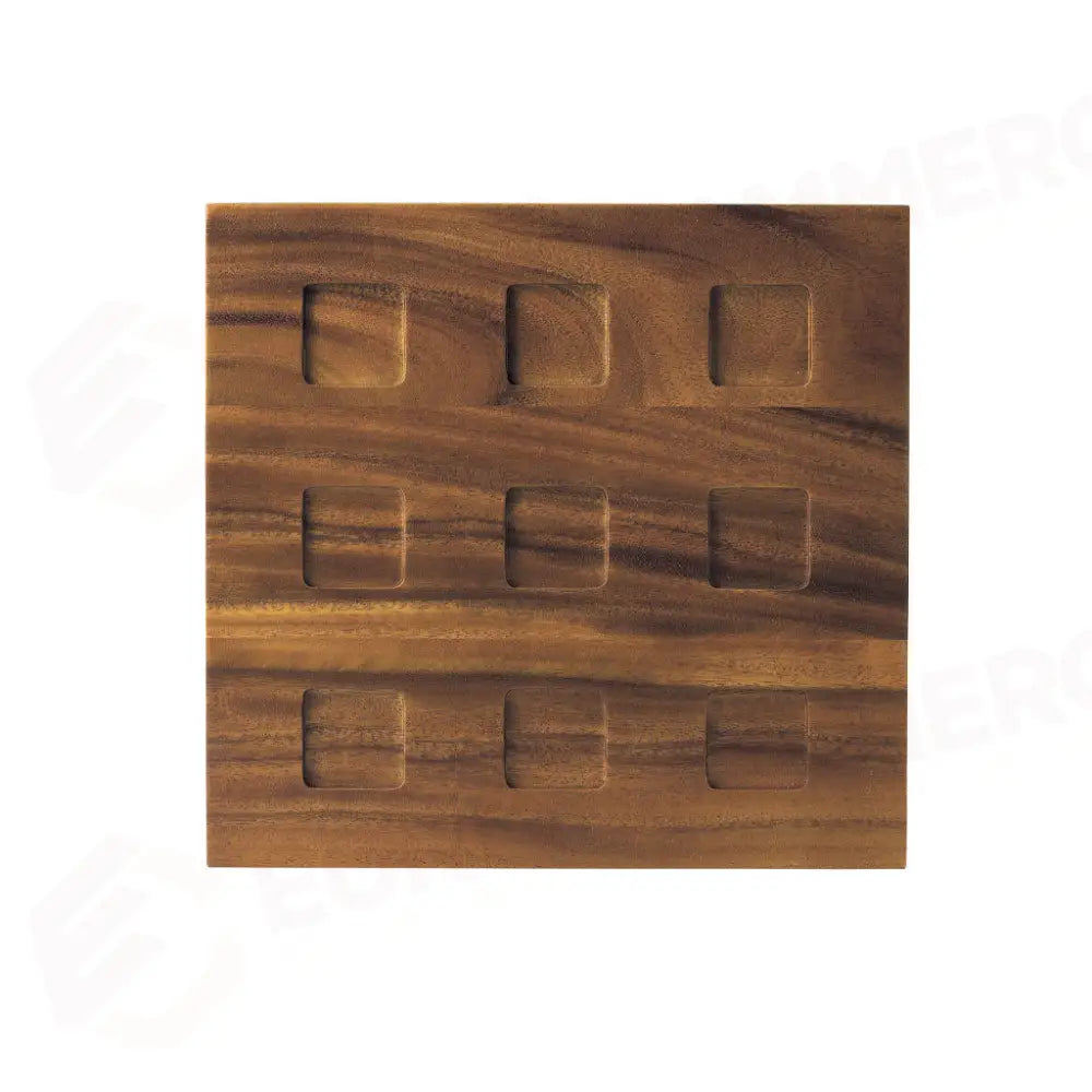 VASSOIO LEGNO 9 POSTI CM. 28,5X27X2,5 NOCE - MOD.02 - ROYALE - ACCESSORI GOURMET