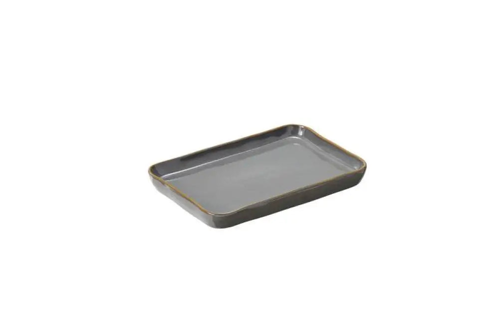 VASSOIO RETTANGOLARE GRIGIO IN PORCELLANA LINEA HOKKAIDO GRIGIO - CM 19,5X12,5X2H - U0032 - LEONE - PORCELLANA