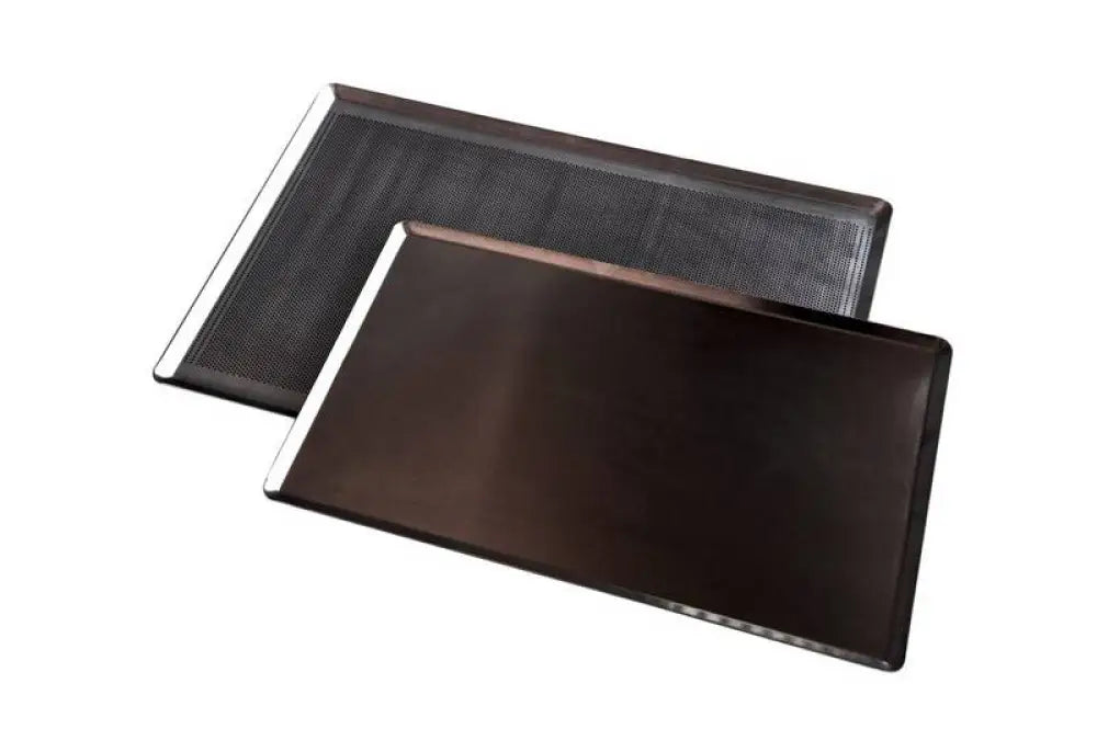 VASSOIO STAMPATO CON ANGOLI ARROTONDATI IN ALLUMINIO FORATO TEFLONATO NERO - VSF53325T - KAREL - Attrezzatura