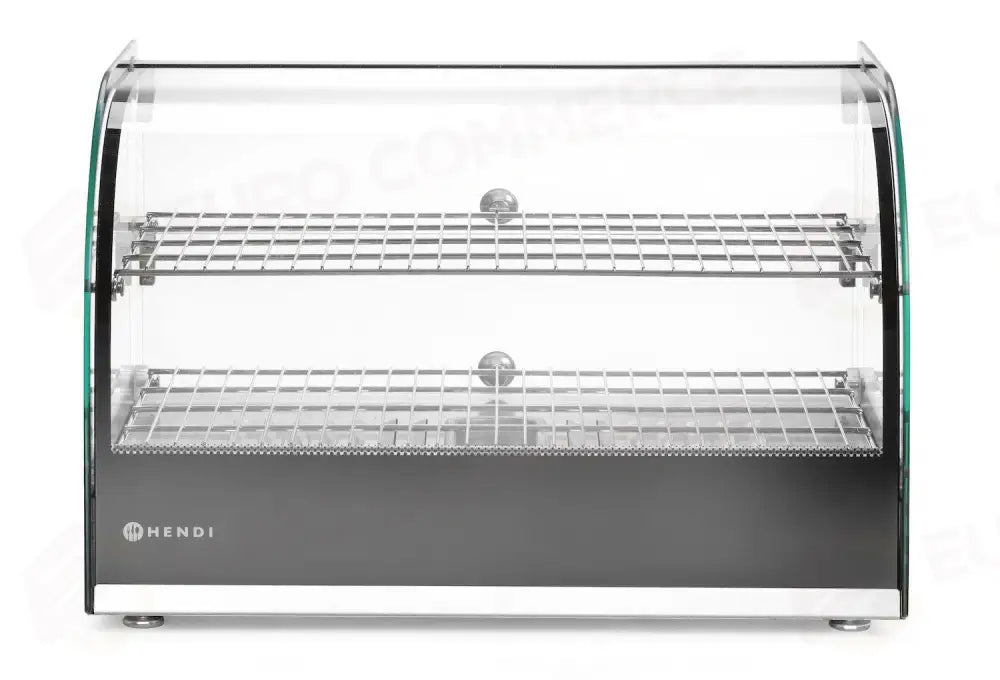 VETRINA CALDA A DUE RIPIANI DOPPIA NERO 220-240V/800W 554X376X(H)376MM - HENDI