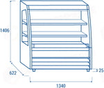 VETRINA MURALE SENZA PORTE (LARGHEZZA: 1354MM) M2 -1°C/+7°C - MC 135 - COOL HEAD
