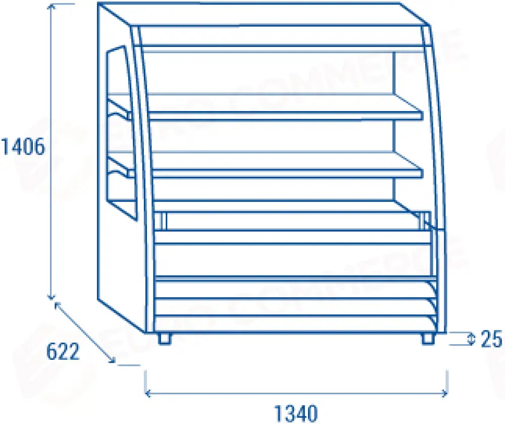 VETRINA MURALE SENZA PORTE (LARGHEZZA: 1354MM) M2 -1°C/+7°C - MC 135 - COOL HEAD