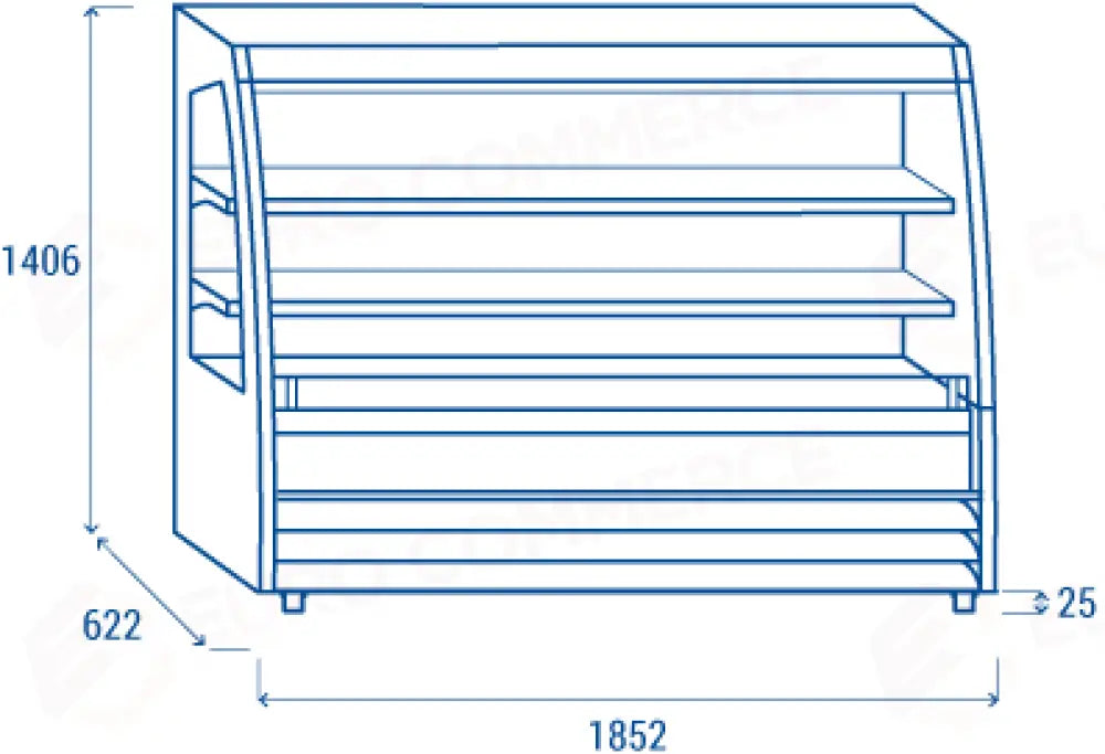 VETRINA MURALE SENZA PORTE (LARGHEZZA: 1856MM) M2 -1°C/+7°C - MC 180 - COOL HEAD