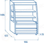 VETRINA MURALE SENZA PORTE (LARGHEZZA: 960MM) M2 -1°C/+7°C - MC 100 - COOL HEAD