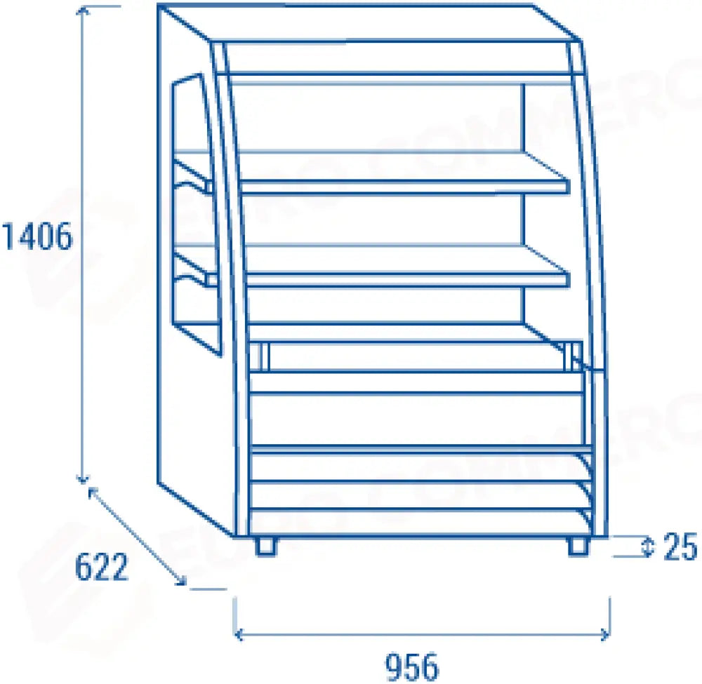 VETRINA MURALE SENZA PORTE (LARGHEZZA: 960MM) M2 -1°C/+7°C - MC 100 - COOL HEAD