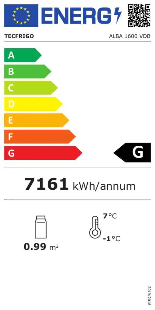 Etichetta Energetica ALBA 1600 VDB SP TECFRIGO