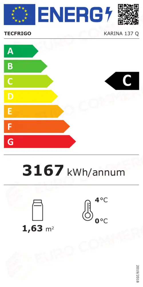 Etichetta Energetica KARINA 137 Q CIOCCO TECFRIGO