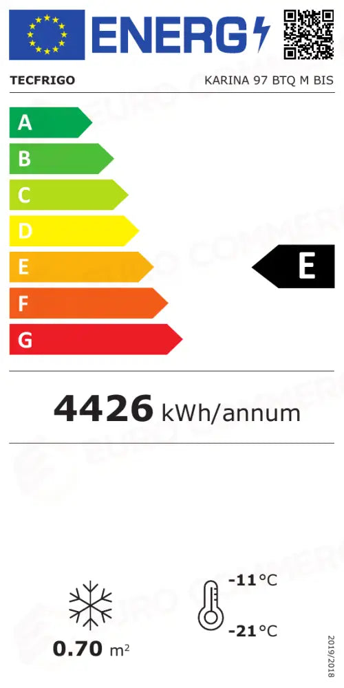 Etichetta Energetica KARINA 97 BTQ M BIS TECFRIGO