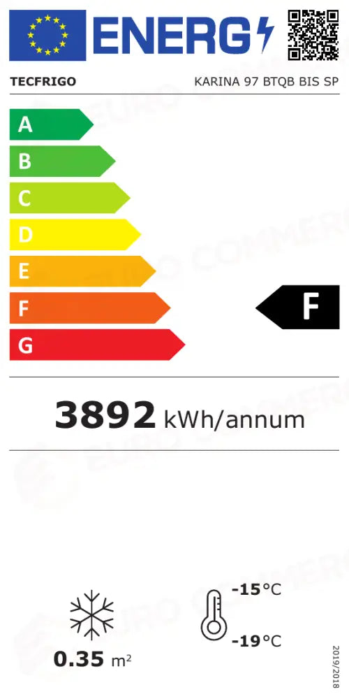 Etichetta Energetica KARINA 97 BTQB BIS SP TECFRIGO
