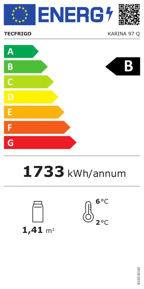 Etichetta Energetica KARINA 97 QB CIOCCO SP TECFRIGO