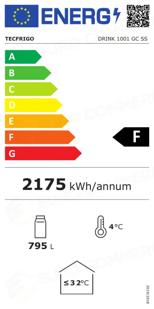 Etichetta Energetica DRINK 1001 GC SS TECFRIGO