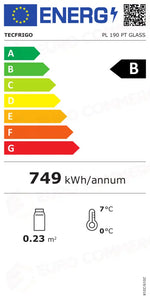 Etichetta Energetica PL 190 PT GLASS TECFRIGO