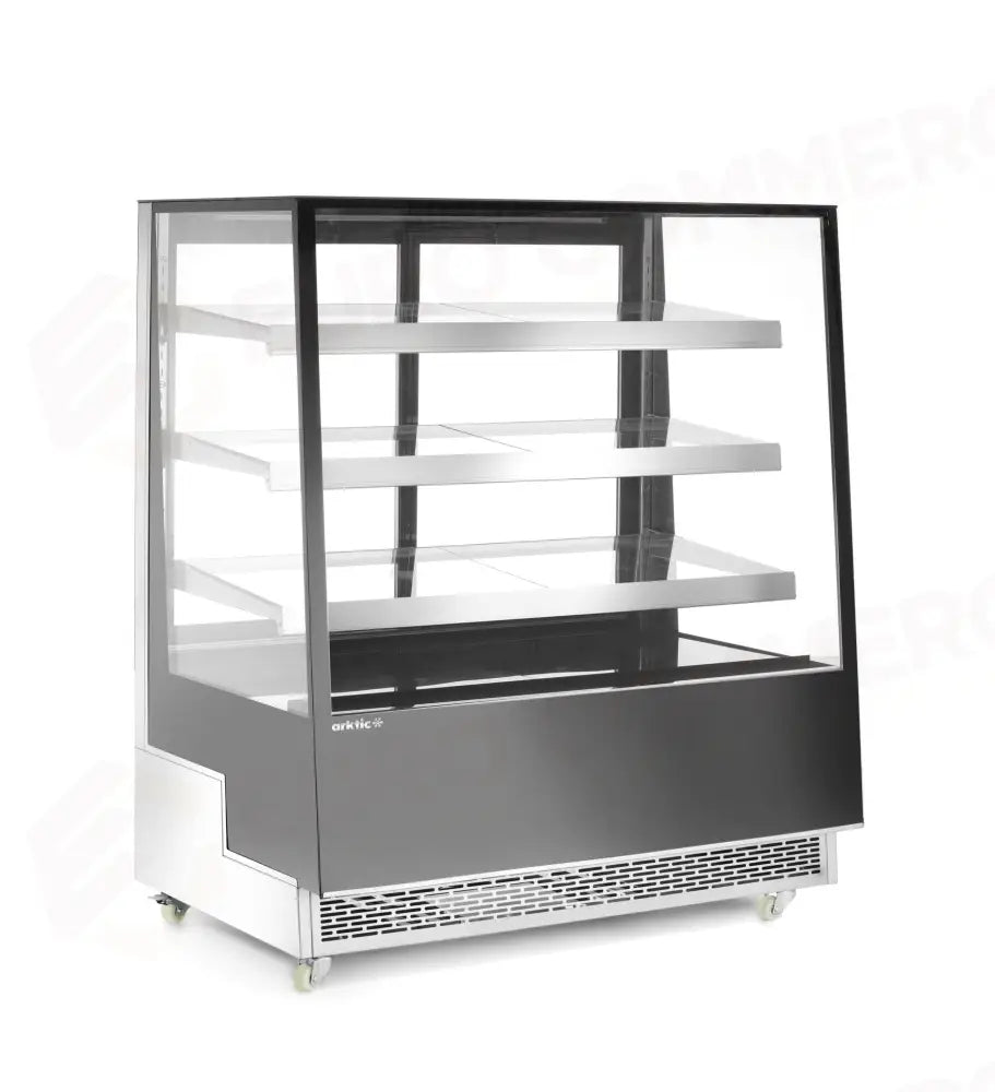 VETRINA REFRIGERATA CON 3 RIPIANI INCLINATI ARKTIC 650L NERO 230V/490W 1200X833X(H)1460MM - 233320