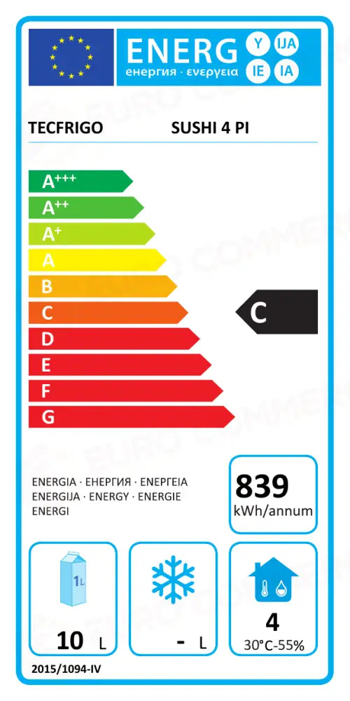 Etichetta Energetica SUSHI 4 PI SS TECFRIGO