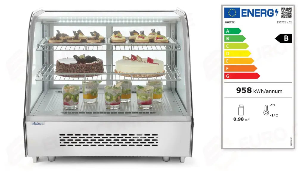 VETRINA REFRIGERATA DA BANCO ARKTIC 120L 230V/160W 707X570X(H)680MM - 233702