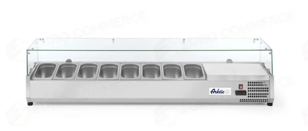 VETRINA REFRIGERATA GN 1/4 ARKTIC 8X GN 1/4 230V/180W 1805X335X(H)460MM - HENDI